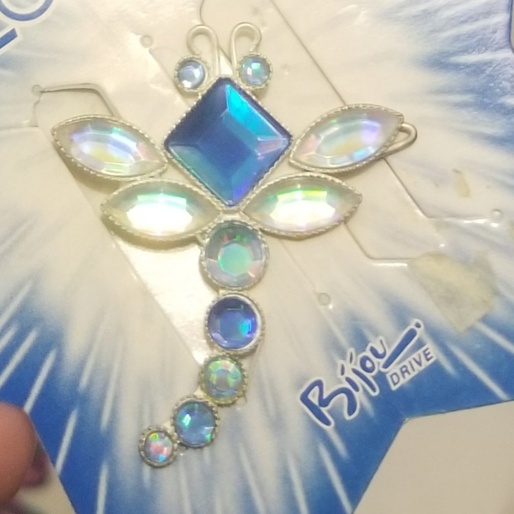 Gorgeous vtg blue dragonfly barrette- could become necklace - Picture 4 of 11